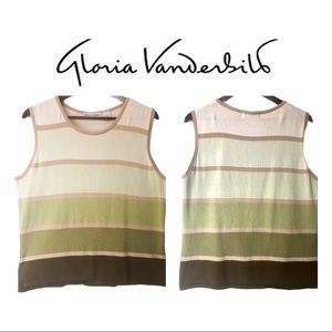 2/$25- Gloria Vanderbilt Sleeveless Ombré Green Knit Top